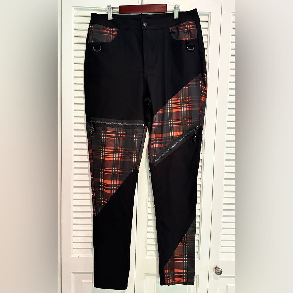 Killstar Black and Red Plaid Cargo Pants